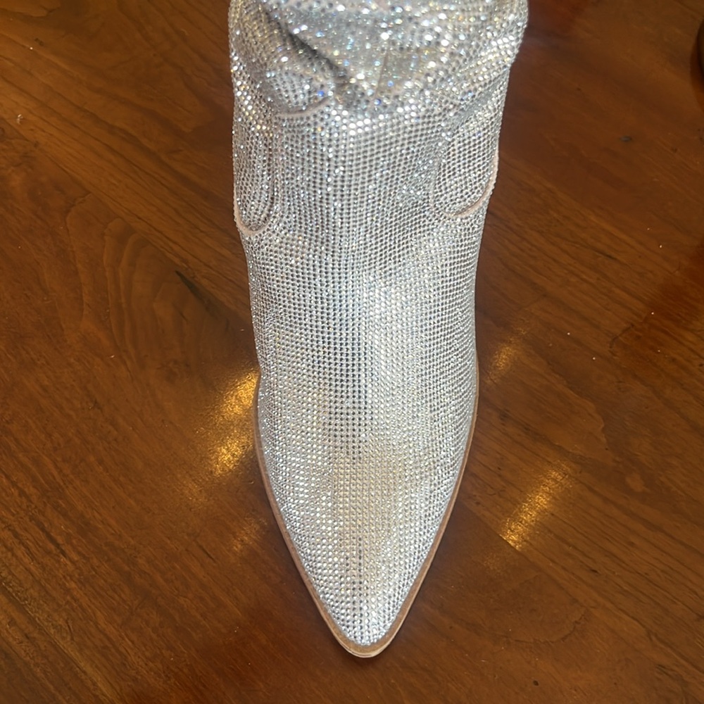 Steve Madden Landy-R Rhinestone Over The Knee Cowboy Boots - Picture 14 of 16